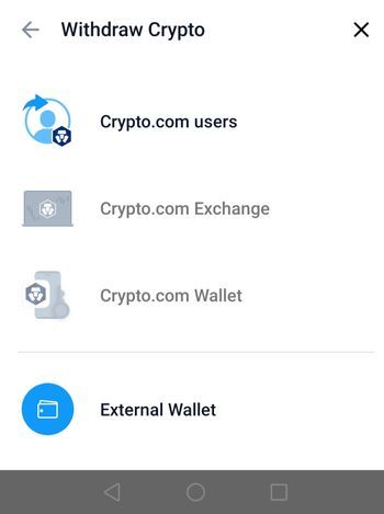 Withdraw crypto