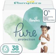 👶 pampers pure protection disposable diapers, size 6 - hypoallergenic, unscented, 38 count super pack (old version) logo