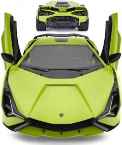 img 1 attached to Создайте свой собственный автомобильный комплект RASTAR RC для автомобиля Lamborghini Sian 1/18 с дистанционным управлением - идеальный подарок для детей 8+, зеленый цвет
