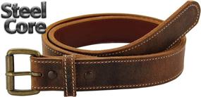 img 2 attached to 🐃 Rustic Stitched Buffalo Bullhide Belts: Authentic and Durable Accessories