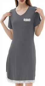 img 2 attached to Breathe Easy In Our Women'S Bamboo Sleep Shirt – Cooling Short Sleeve Nightgown