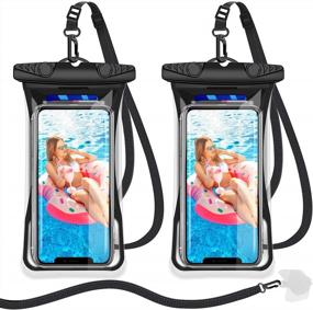img 3 attached to Takyu Floating Waterproof Phone Pouch, Waterproof Phone Holder Premium TPU Waterproof Dry Bag For Snorkeling Compatible With IPhone Samsung & Other Smartphones Up To 7.2 Inches (Black,Black / 2 Pcs)