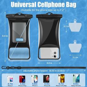 img 1 attached to Takyu Floating Waterproof Phone Pouch, Waterproof Phone Holder Premium TPU Waterproof Dry Bag For Snorkeling Compatible With IPhone Samsung & Other Smartphones Up To 7.2 Inches (Black,Black / 2 Pcs)