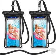 takyu floating waterproof phone pouch, waterproof phone holder premium tpu waterproof dry bag for snorkeling compatible with iphone samsung & other smartphones up to 7.2 inches (black,black / 2 pcs) logo