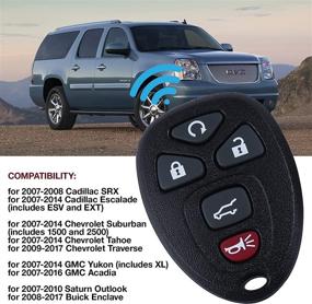 img 3 attached to 🔑 2 Pcs Keyless Entry Remote Control Car Key Fob for 2007-2016 Chevy Suburban Tahoe Traverse/Buick Enclave/GMC Acadia Yukon/Cadillac Escalade with FCC ID: OUC60270, OUC60221 (5Btn)