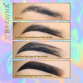 img 1 attached to Get Precise Microblading Results With BRAWNA'S 12 Pcs Pre Draw Eyebrow Pencil Kit