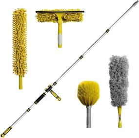 img 4 attached to 🔍 6-Foot Telescoping DocaPole Cleaning Kit: Window Squeegee & Washer, 3 Dusting Attachments - Cobweb Duster, Microfiber Feather Duster, Ceiling Fan Duster