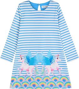 img 4 attached to Quedoris Printed Sleeve Casual Girls' Clothing Dresses - Lollipop Theme