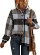 womens wool blend flannel plaid shacket: button-down fall shirt jacket by uaneo logo