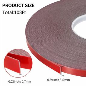 img 3 attached to Strong Double Sided Tape For Mounting LED Strip Lights And Home Decor - Waterproof And Heavy Duty Adhesive Tape (0.39In X 108 Ft, Black)