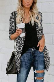 img 3 attached to Cardigans Fashion Leopard Lightweight Pockets Women's Clothing : Swimsuits & Cover Ups