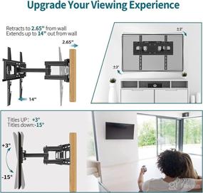 img 1 attached to 🖥️ Full Motion TV Wall Mount for Flat & Curved TVs, 28-70 Inch Up to 121 lbs, JUSTSTONE Heavy Duty Articulating Arm with Swivel Tilt Extend, Max VESA 400x400mm, Compatible with LED LCD OLED, etc.