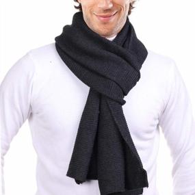 img 1 attached to Men'S Winter Plaid Knit Scarf - Soft & Warm FORBUSITE