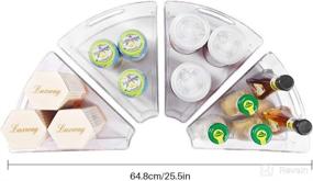 img 3 attached to 🔄 Oubonun Set of 4 Lazy Susan Organizers - 10.2”x 9.4”x 4” Plastic Transparent Kitchen Cabinet Storage Bins with Handle, Deep 4" Container, 1/8 Wedge - Food Safe, BPA Free.