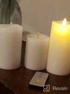 img 1 attached to Set The Mood With Luminara Realistic Moving Flame Pillar Candles - Set Of 3 With LED Lights, Remote Included - White, Unscented - Perfect For Any Occasion! review by Carson Zoberman