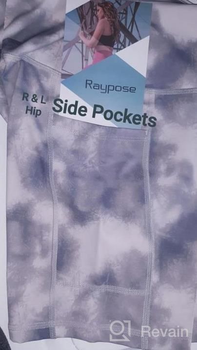 img 1 attached to High Waisted Yoga Shorts With Pockets For Women - RAYPOSE Print Gym Biker Shorts With Tummy Control For Workouts review by Sherry Peterson