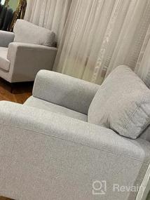 img 5 attached to Удобные и стильные льняные кресла для вашей гостиной - набор из 2 стульев CDCASA Accent