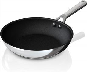 img 4 attached to Foodi NeverStick Ninja C60026 10.25-Inch Stainless Fry Pan With Polished Exterior, Nonstick Coating, Oven Safe Up To 500°F, Durable And Silver