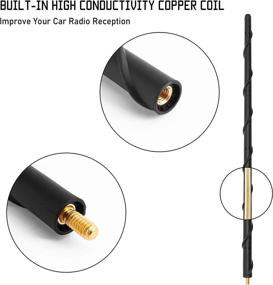 img 3 attached to KSaAuto 16-Inch Antenna for Ford Bronco Full Size 2021-2022 & Ford F150 2009-2022, Car Radio Reception Accessory, Flexible Rubber Car Truck Antenna, Enhanced Copper Core, Spiral Design