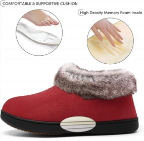 img 1 attached to Mishansha Women's Memory Foam Suede Moccasin Slippers: Cozy Winter Warmth with Fleece Lining, Anti-Skid Rubber Sole