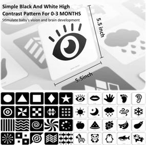 img 2 attached to Высококонтрастные детские карточки: 20 шт., 40 страниц 5,5 ''X 5,5 '', визуальная стимуляция, обучающие карточки для новорожденных, игрушки для развития мозга и развивающие подарки для младенцев