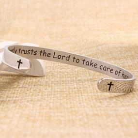 img 2 attached to Inspiring Christian Jewelry: Bracelets For Women & Men With Engraved Bible Verses & Mantras