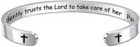 img 4 attached to Inspiring Christian Jewelry: Bracelets For Women & Men With Engraved Bible Verses & Mantras
