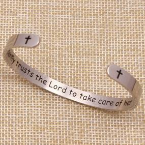img 1 attached to Вдохновляющие христианские украшения: женские и мужские браслеты с выгравированными библейскими стихами и мантрами