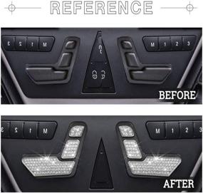 img 3 attached to 🚗 Enhance Your Mercedes Benz Interior with 1797 Compatible Seat Adjust Button Caps - Bling W204 W212 C117 X156 C E CLA GLA GLE Class AMG Covers Decals - Crystal Silver Pack of 6