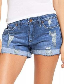 img 4 attached to Onlypuff Denim Shorts Hot Shorts For Women Casual Summer Mid Waisted Shorts With Pockets