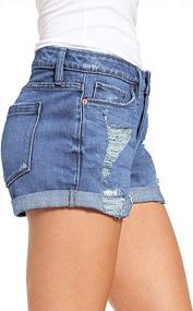 img 3 attached to Onlypuff Denim Shorts Hot Shorts For Women Casual Summer Mid Waisted Shorts With Pockets
