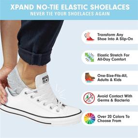 img 3 attached to Эластичная система шнурков: шнурки Xpand No-Tie - подходят для обуви для взрослых и детей любого размера