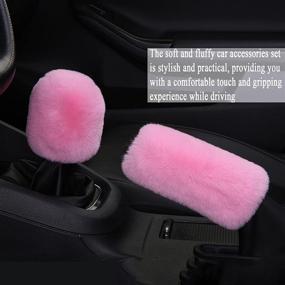 img 1 attached to 6Pcs Fluffy Steering Wheel Covers Sets Interior Accessories