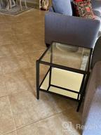 img 1 attached to Stylish And Functional: Hera Blackened Bronze Square Side Table With Clear Shelf (20 Inch Wide) review by Ricky Gilbert