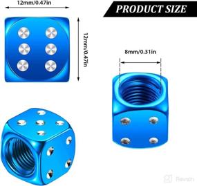 img 3 attached to Colorful Aluminum Dice Valve Stem Caps for Cars, Motorcycles, and Bicycles - Set of 12