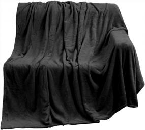 img 3 attached to Cozy Up With EIUE'S Lightweight Flannel Fleece Blanket In Coal Black - Twin Size, 60X80 Inches