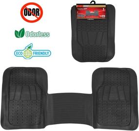 img 2 attached to 🚚 Motor Trend FlexTough Rubber Floor Mats & Liners Mega Truck/SUV Combo: Heavy Duty, Odorless, and Black