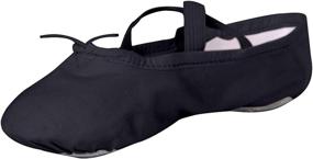 img 4 attached to STELLE Athletic Canvas Ballet Slipper Shoes for Toddler Girls