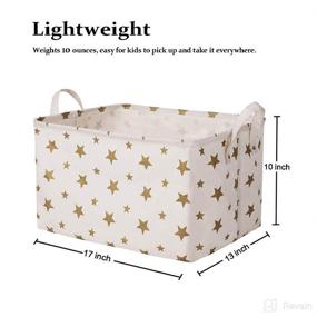 img 3 attached to 🌟 SHINYTIME Canvas Kids Storage Basket - 17x13x10 inches Toy Bins with Star Design - Perfect Laundry Storage Solution for Kids Toy Organization in Pets Room or Closet