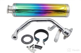 img 4 attached to 🏍️ Enhance Your Scooter's Performance with the NEW High Performance Exhaust System Muffler for GY6 139QMB QMB139 1P39QMB 4 Stroke Scooters (50CC, Multicolor)