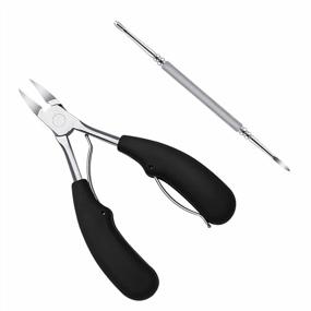 img 4 attached to Professional Nail Care Pedicure Kit For Thick And Ingrown Toenails - Stainless Steel Clippers With Black Handle