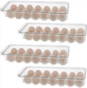 img 4 attached to 56 Egg Storage Bin Set - 4 Stackable Bins W/ Handle & Lid, BPA Free Polyethylene For Fridge, Freezer & Pantry Organization