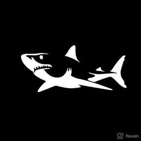 img 2 attached to 🦈 WSQ Great White Shark Vinyl Die Cut Decal Sticker - 6" - Car Truck Van Bumper SUV Window Wall Cup Tumbler Laptop Enhancement