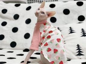 img 1 attached to Spring/Summer/Autumn Cute Cat Wear: Bonaweite Hairless Cats Strawberry T-Shirt For Sphynx, Cornish Rex, Devon Rex & Peterbald!