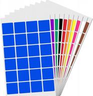 pack of 1200 color-coded square sticker labels in 10 vibrant colors logo