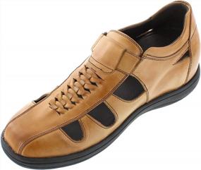 img 4 attached to Get 3 Inches Taller With CALTO Men'S Invisible Height Increasing Elevator Sandals In Brown Leather - Lightweight Slip-On Style G13075