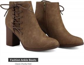 img 3 attached to Women'S Chic Chunky Heel Booties - TOETOS Chicago Ankle Boots