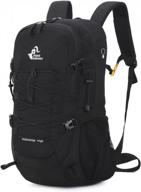 легкий водонепроницаемый походный рюкзак с дождевиком - идеально подходит для активного отдыха, такого как кемпинг, скалолазание, катание на лыжах и езда на велосипеде - емкость 40 л в элегантном черном дизайне логотип