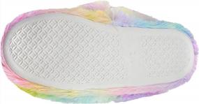 img 1 attached to Girls/Kids Cute Unicorn Slippers: Warm Plush Fleece House Shoes With Slip-On Comfort