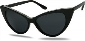 img 3 attached to Поляризованные солнцезащитные очки Cateye с защитой от ультрафиолетовых лучей Ретро винтажная оправа Уличная мода Оттенки ShadyVEU